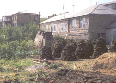 A farm community backyard