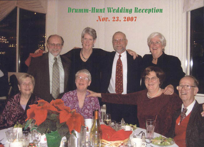 Table 4 at the wedding reception of Maura Drumm and Brian Hunt. Linda, Jeannie, Larry, 
Marie, Tom, Kathy, Eva, and Herman