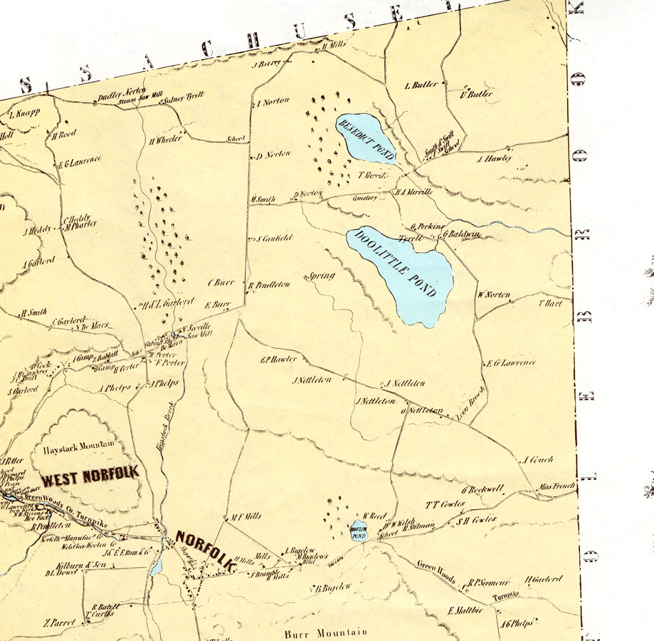 Detail from Map of the Town of Norfolk, Connecticut, drawn and surveyed ...