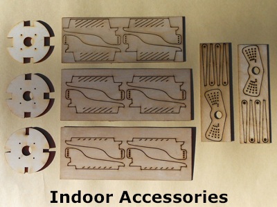 picture of indoor accessories, horns, firewalls and 
									servo arms