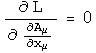 The Lagrangian L equals minus one half (phi, minus A sub x over 3, minus A sub y over 3, minus A sub z over 3) squared