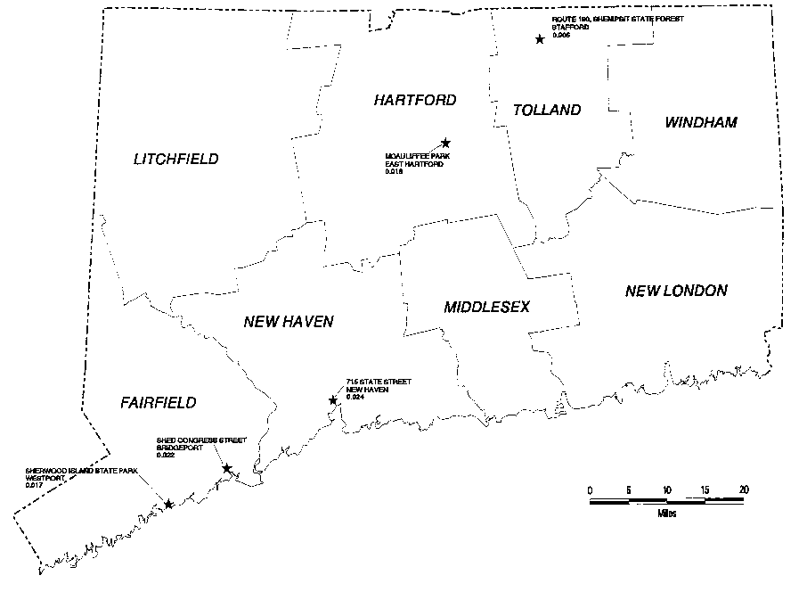 Map of annual average NO2 concentration