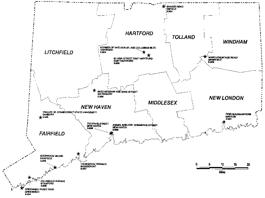 Map of annual average SO2 concentration