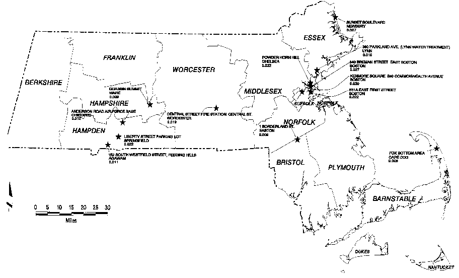 Map of annual average NO2 concentration