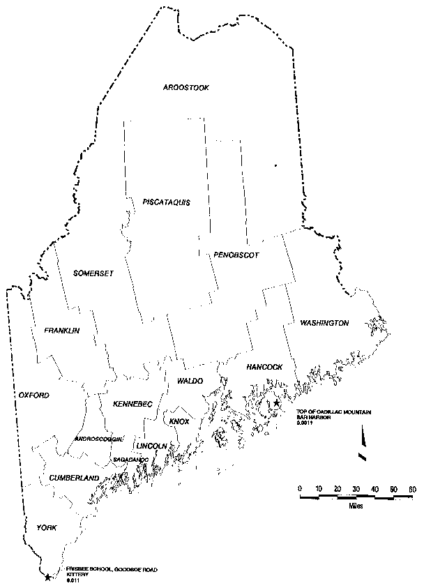 Map of annual average NO2 concentration