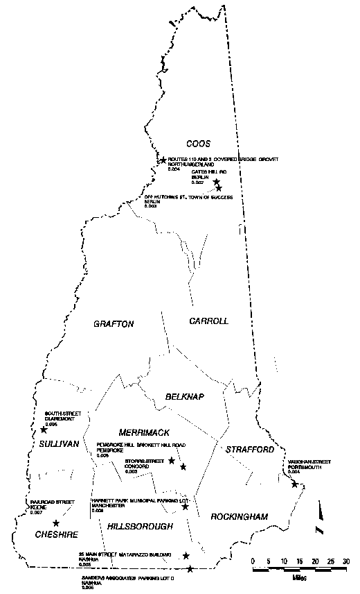 Map of annual average SO2 concentration