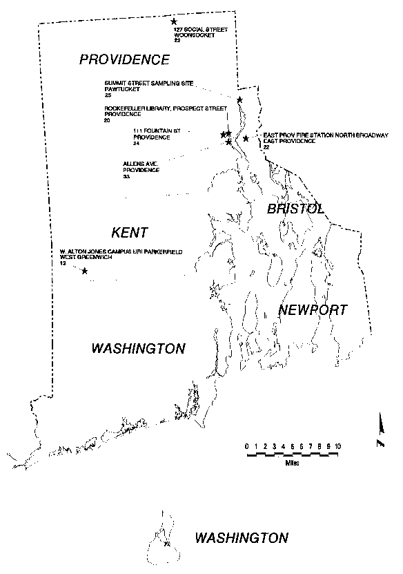 Map of annual average PM10 concentration