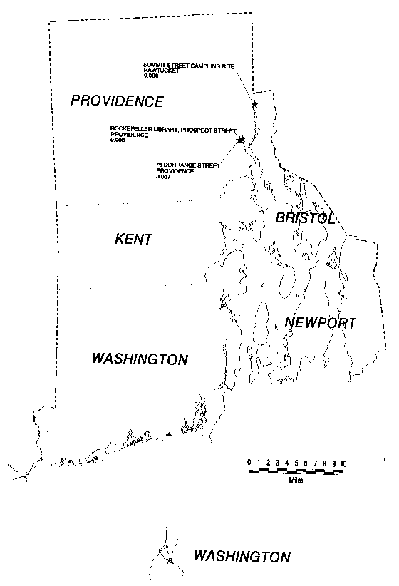 Map of annual average SO2 concentration